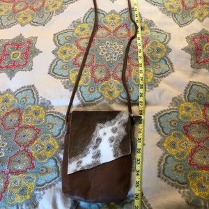 Overland hair-on hide crossbody bag